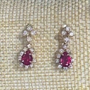 Earrings Ruby and Natural Diamond Pierced Earrings Demur